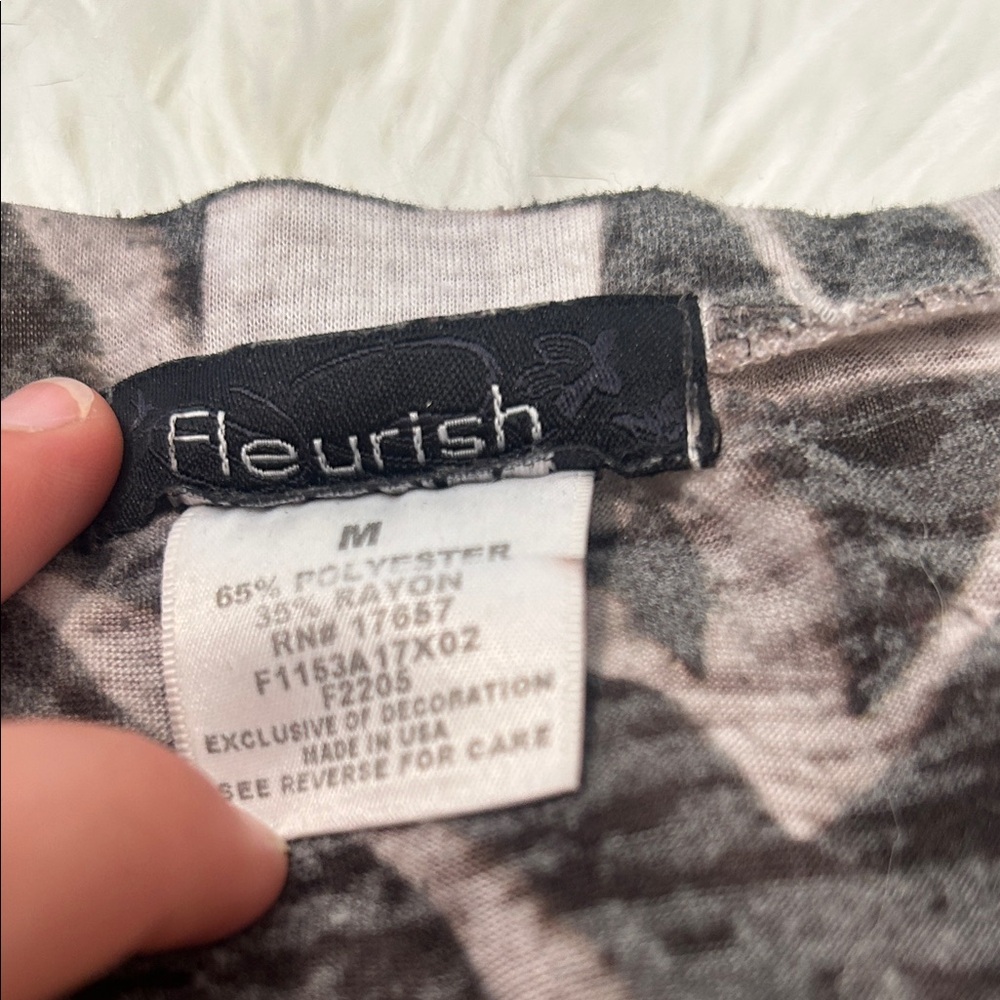 FLEURISH Zebra Print V-Neck Women Top - Picture 3 of 5
